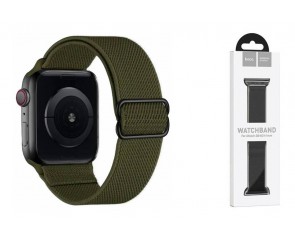 Ремешок для Apple Watch HOCO WA04 Эластичный нейлоновый ремешок серии Fashion (38-41 мм) темная олива