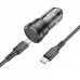 Автомобильное зарядное устройство АЗУ USB-С + кабель Type-C Borofone BZ24 PD20W (черный прозрачный)