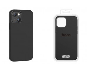 Чехол для телефона iPhone 15 HOCO Pure series silicone magnetic case тонкий (черный) 