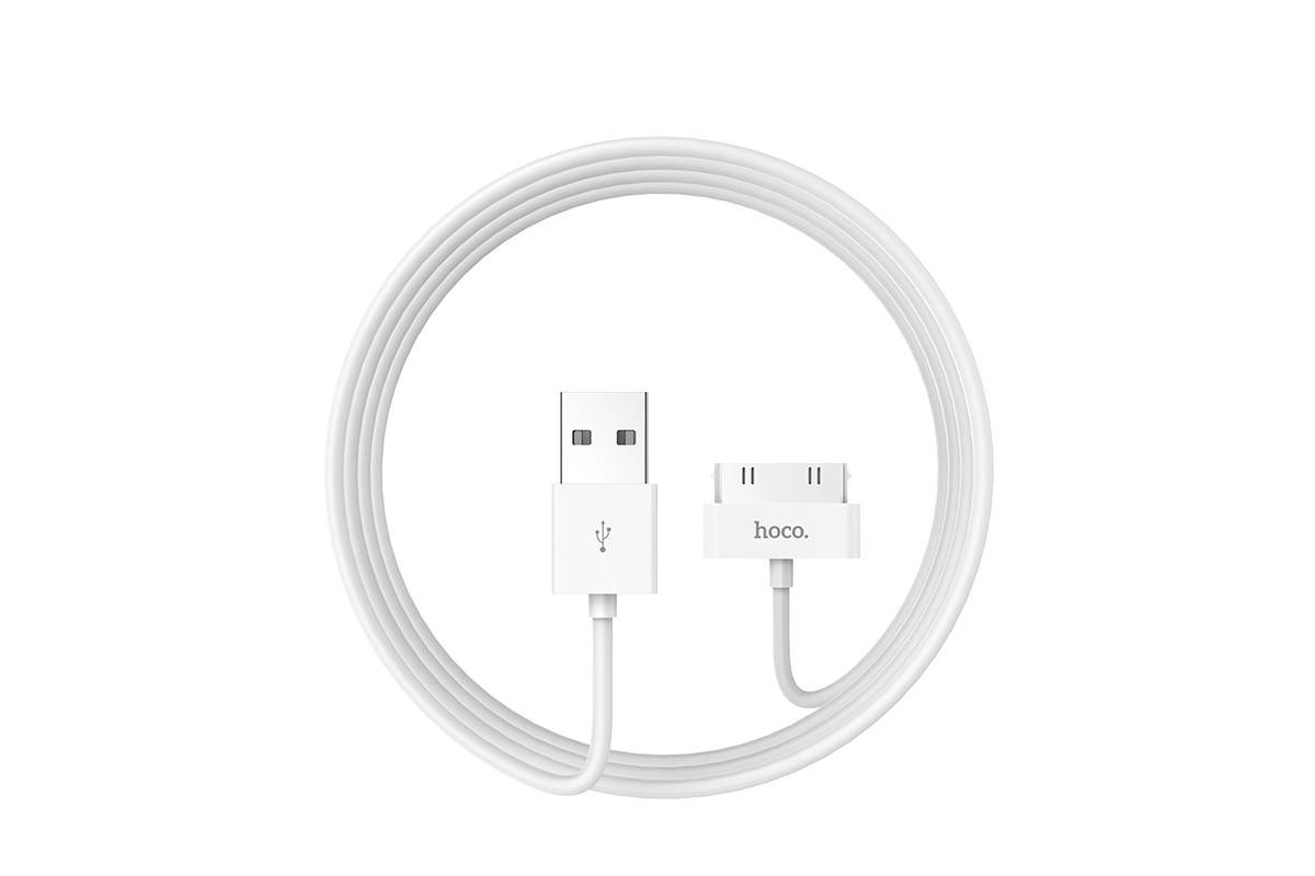 Кабель USB для iPhone 4/4S HOCO X23 Skilled charging data cable for iPhone 30 PIN 4/4S (белый) 1 метр