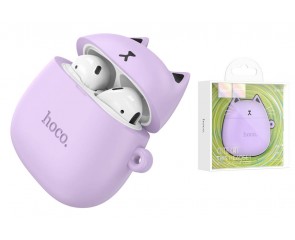 Наушники вакуумные беспроводные HOCO EW45 Full True wireless stereo headset Bluetooth (цвет лиловый кот) 