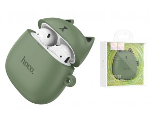 Наушники вакуумные беспроводные HOCO EW45 Full True wireless stereo headset Bluetooth (цвет лесной кот) 