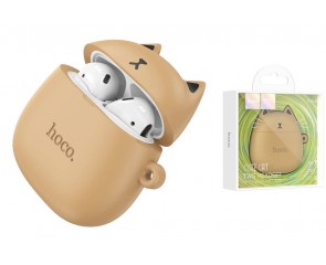 Наушники вакуумные беспроводные HOCO EW45 Full True wireless stereo headset Bluetooth (цвет карамельный кот) 