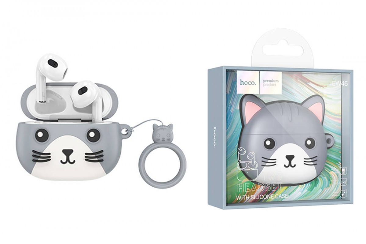 Наушники вакуумные беспроводные HOCO EW46 True wireless stereo headset Bluetooth (цвет хакки кот)