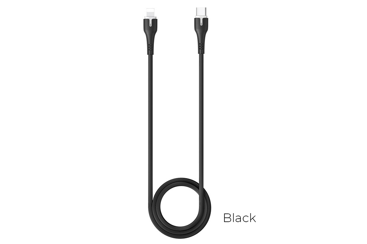 HOCO X55 Trendy PD charging data cable for Type-C to Lightning 1м черный
