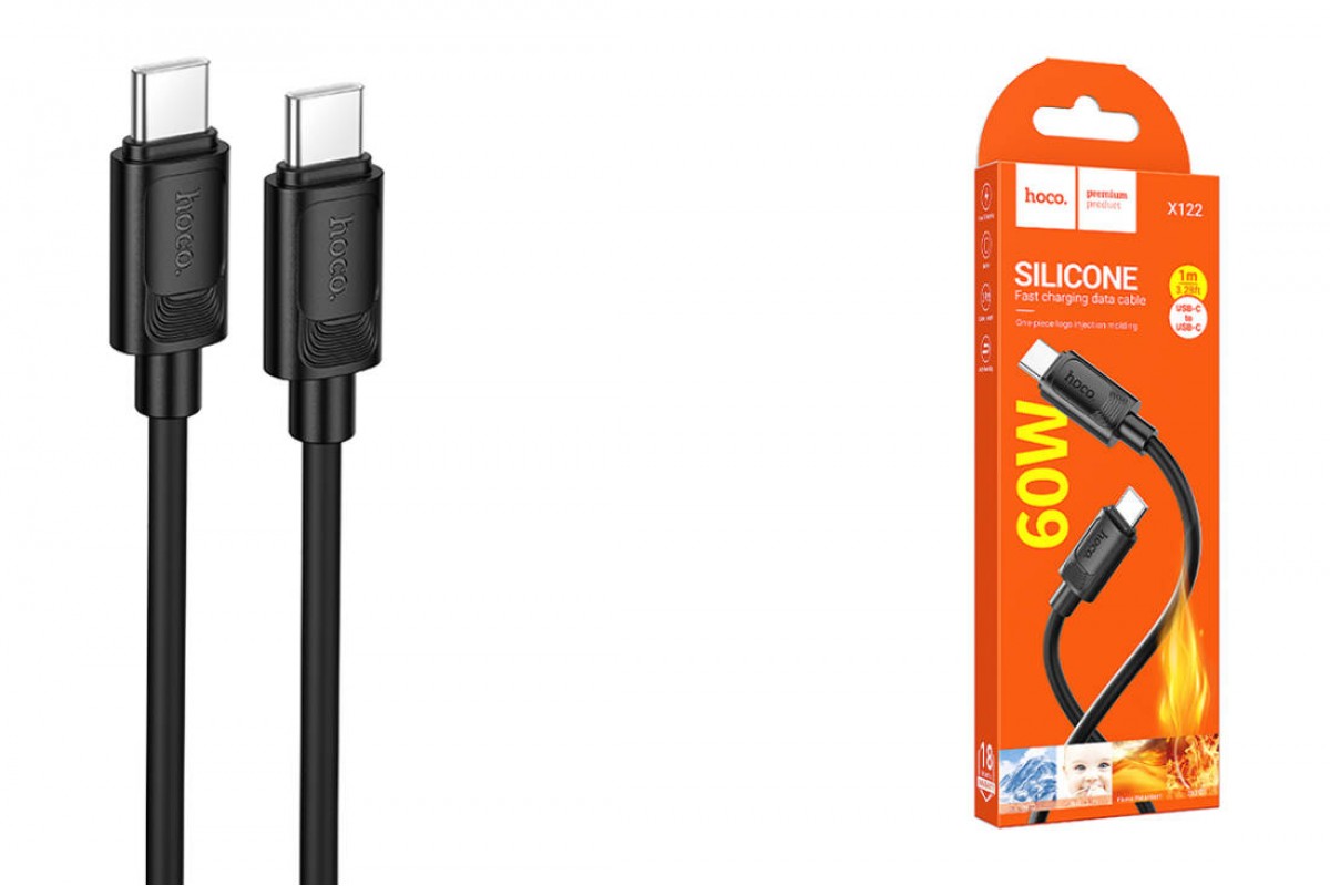 Кабель USB Type-C - USB Type-C HOCO X122 Benefit 60W (черный)