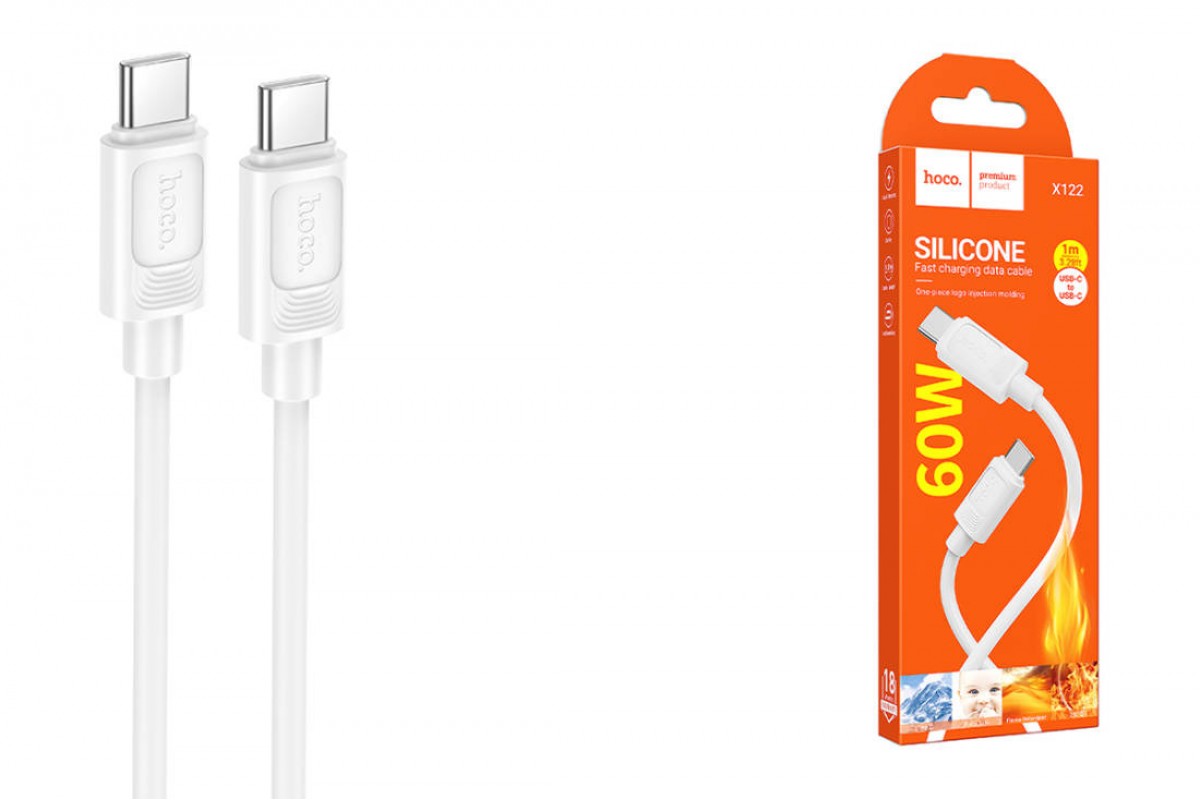 Кабель USB Type-C - USB Type-C HOCO X122 Benefit 60W (белый)