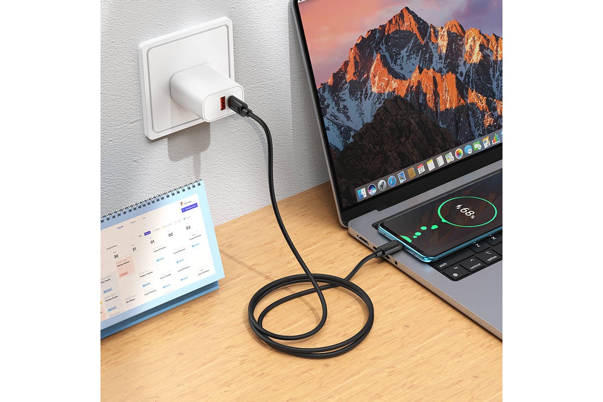 Кабель USB Type-C - USB Type-C HOCO X122 Benefit 60W (белый)