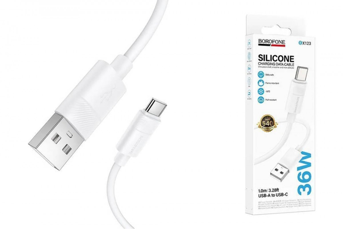 Кабель USB - USB Type-C BOROFONE BX123 Leya (белый)