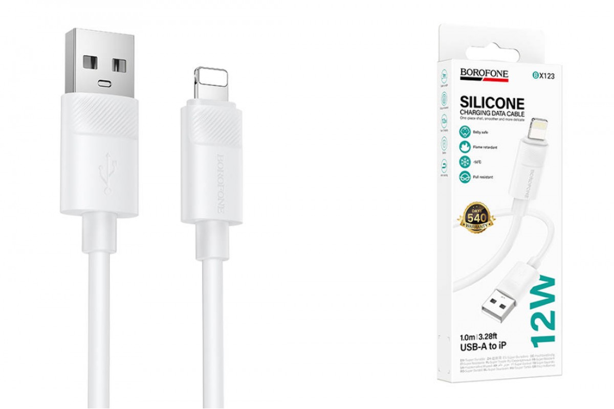 Кабель USB - Lightning BOROFONE BX123 Leya (белый)
