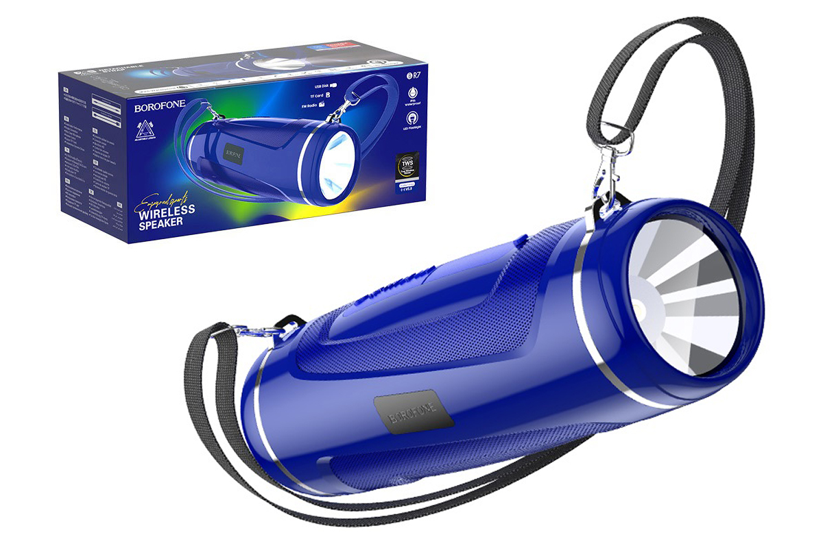 Портативная беспроводная акустика BOROFONE BR7 Empyreal sports wireless speaker  цвет синий