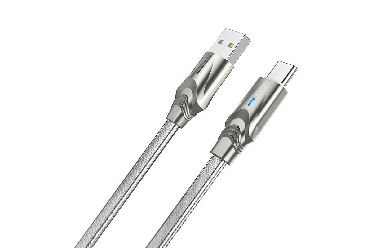 Кабель USB BOROFONE BU12 Synergy charging data cable for Type-C (серый) 1 метр