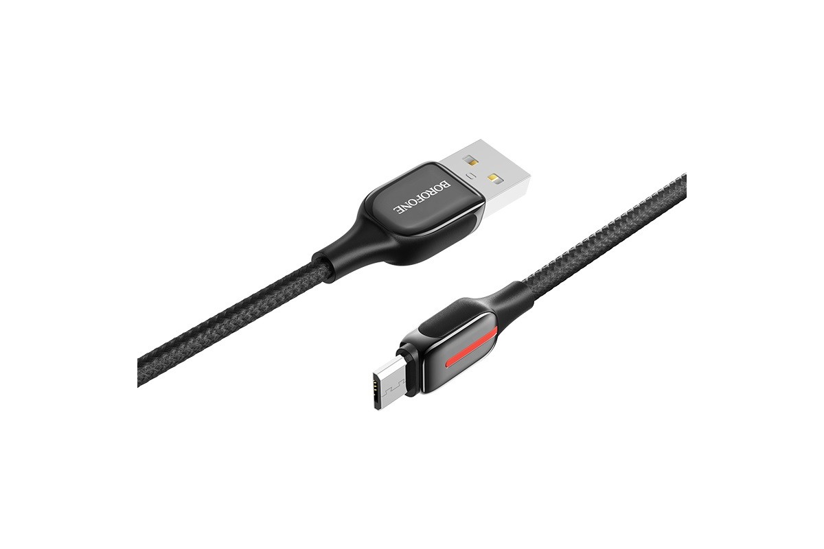 Кабель USB micro USB BOROFONE BU14 Heroic charging data cable (черный) 1 метр
