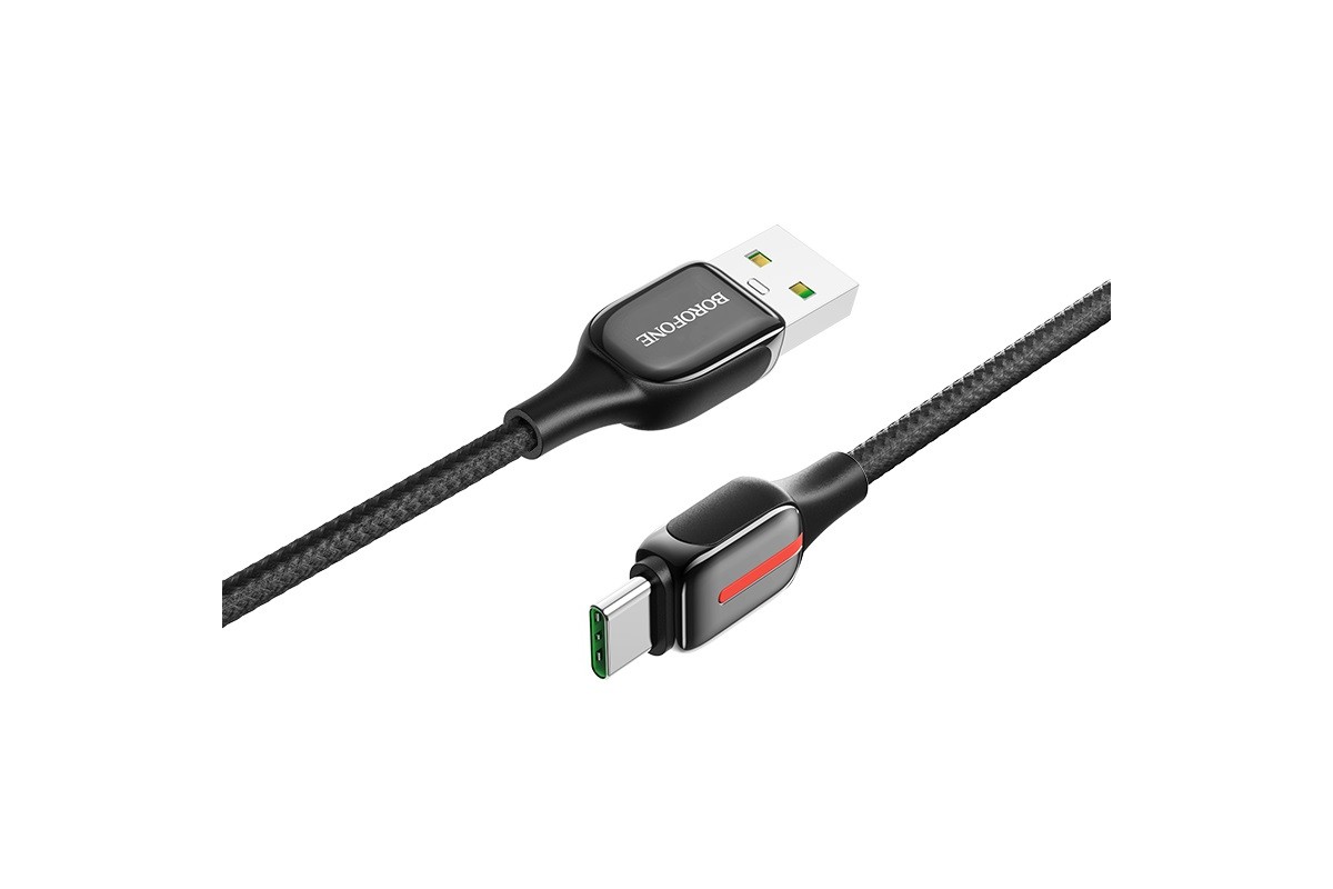 Кабель USB BOROFONE BU14 Heroic charging data cable for Type-C (черный) 1 метр