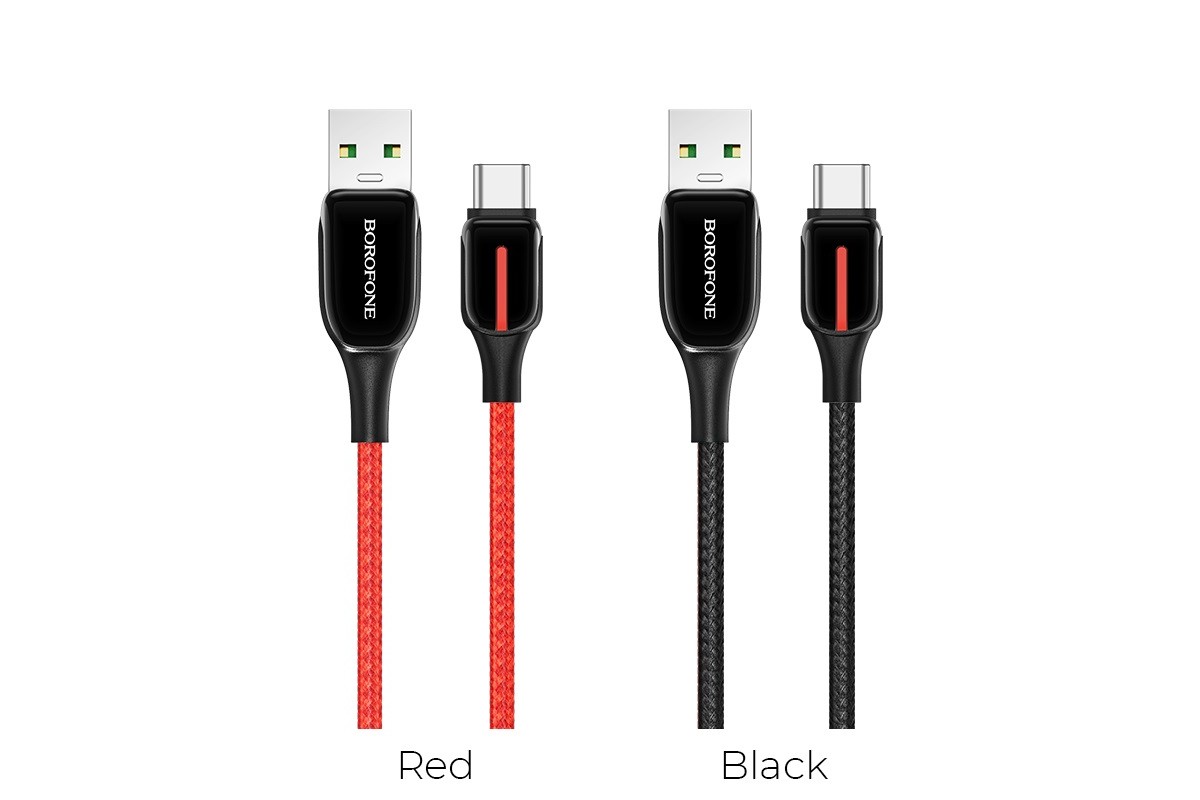 Кабель USB BOROFONE BU14 Heroic charging data cable for Type-C (черный) 1 метр