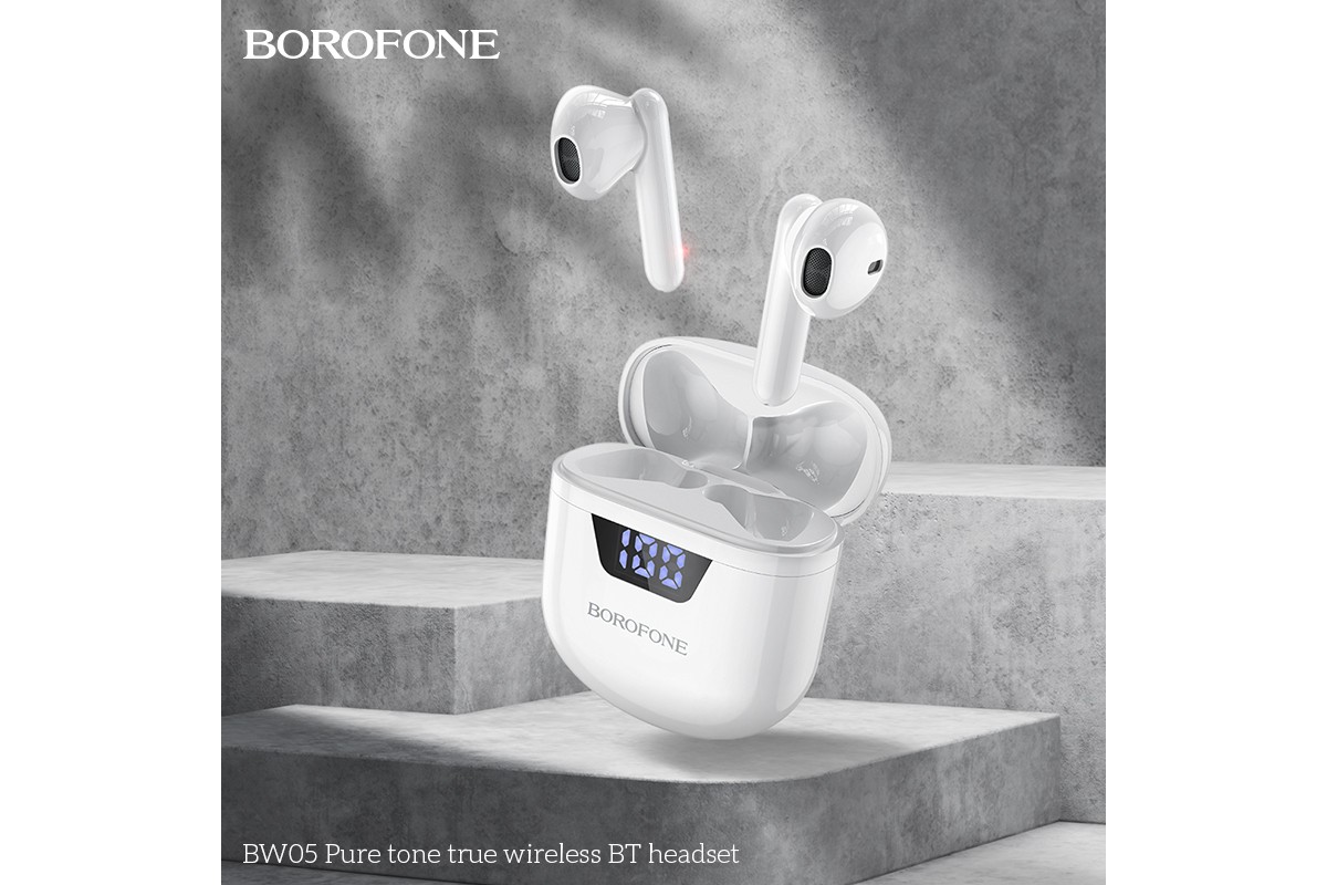 Беспроводные наушники BOROFONE BW05 Pure tone true Wireless Earphone белые