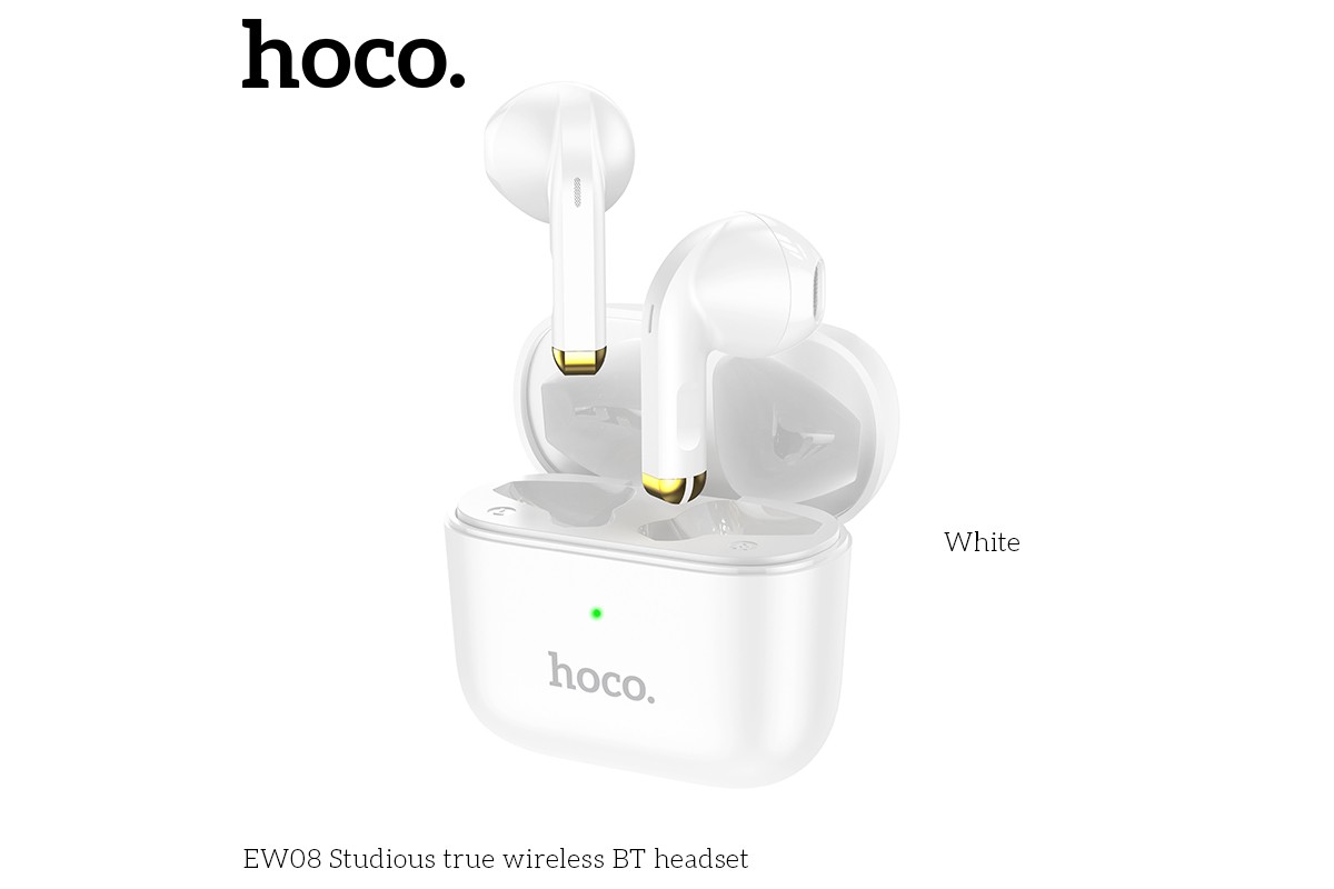 Беспроводные наушники EW08 Studious true wireless BT headset  HOCO белые