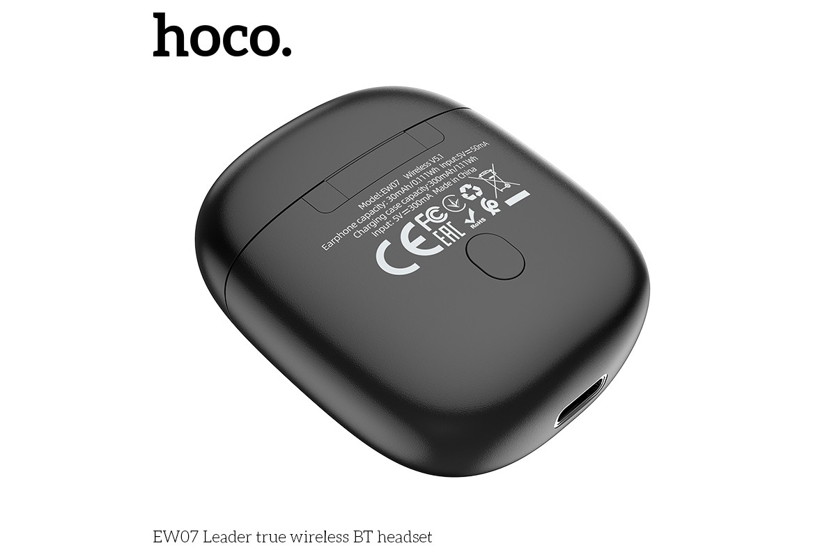 Беспроводные наушники EW07 Leader true wireless BT headset  HOCO черные