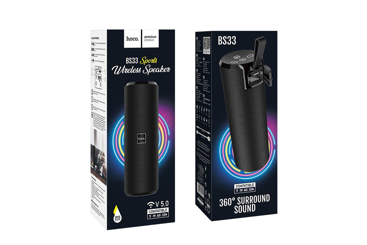 Портативная беспроводная акустика HOCO BS33 Voise sports sound sports wireless speaker цвет черный