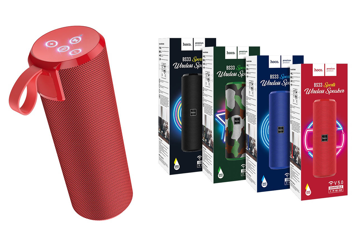 Портативная беспроводная акустика HOCO BS33 Voise sports sound sports wireless speaker красный