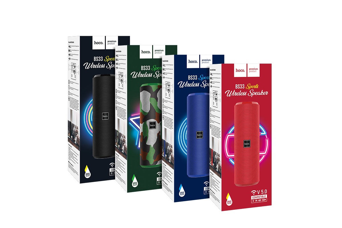 Портативная беспроводная акустика HOCO BS33 Voise sports sound sports wireless speaker красный