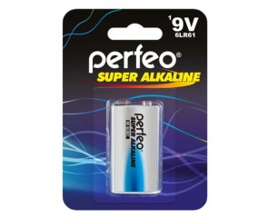 Батарейка алкалиновая Perfeo 6LR61 крона/1BL (цена за блистер 1 шт)