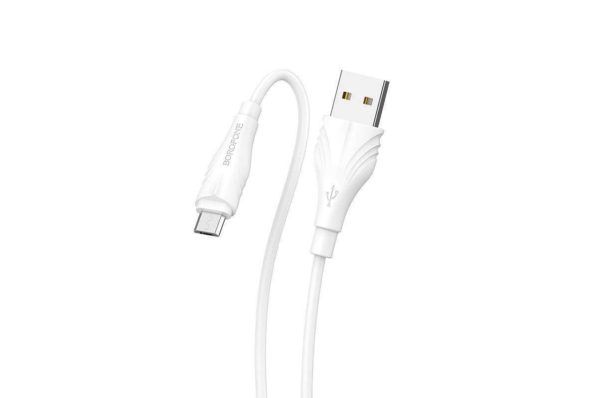 Кабель USB micro USB BOROFONE BX18 Optimal charging data cable (белый) 1 метр