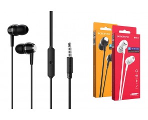Наушники вакуумные проводные BOROFONE BM36 Acura universal earphones (черный)