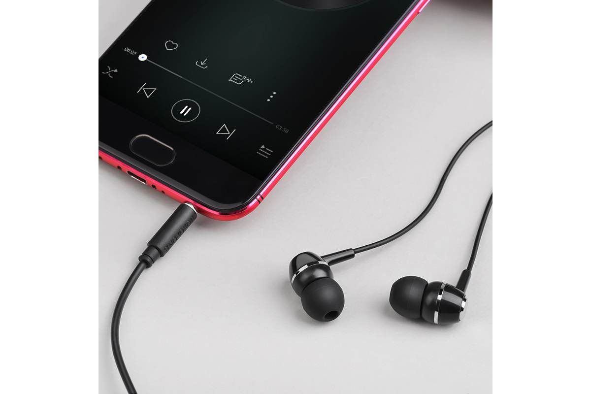 Гарнитура BOROFONE BM36 Acura universal earphones 3.5мм цвет черная