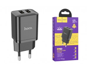 Сетевое зарядное устройство 2USB HOCO N25 2100mAh (черный)