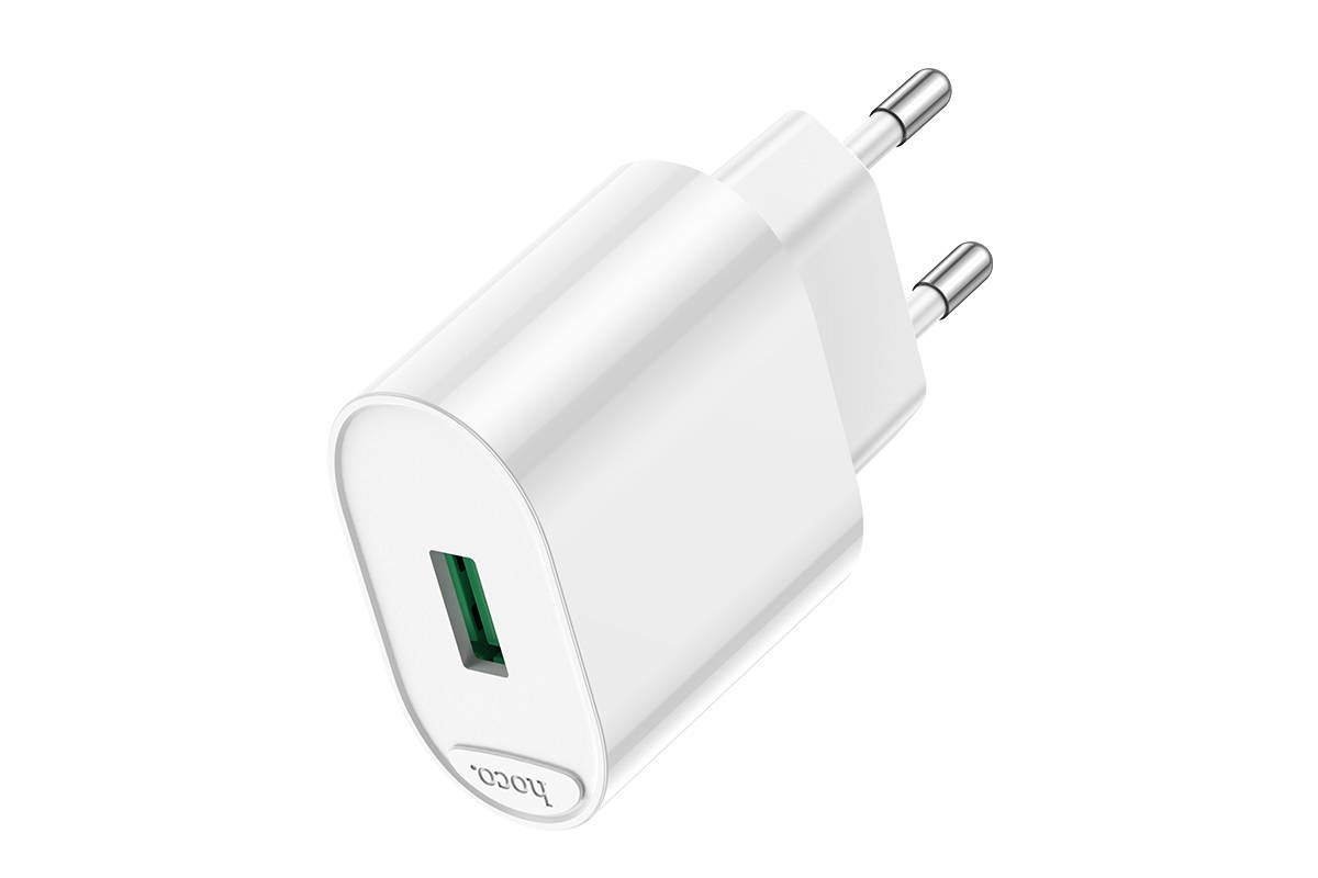 Сетевое зарядное устройство USB HOCO C109A Fighter QC3.0 (белый)