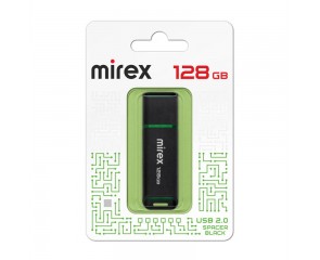 Флешка USB 2.0 Mirex SPACER BLACK 128GB (ecopack)