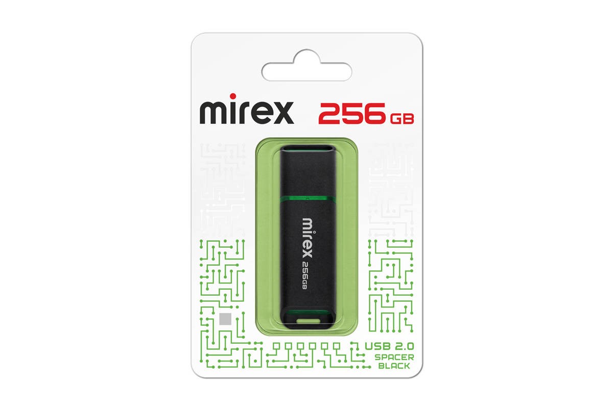 USB флэш-накопитель 256 ГБ Mirex SPACER BLACK 256GB (ecopack)