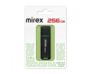 Флешка USB 2.0 Mirex SPACER BLACK 256GB (ecopack)