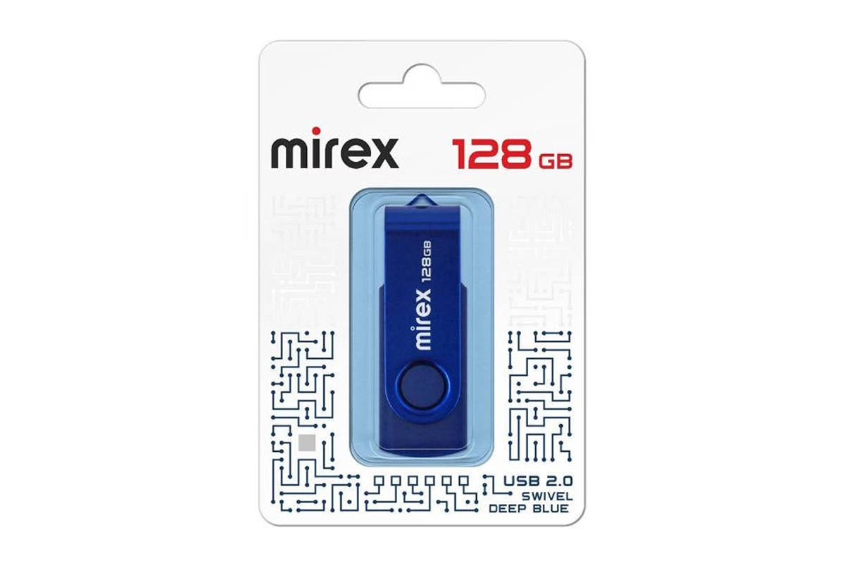 USB флэш-накопитель  128 ГБ  Mirex SWIVEL DEEP BLUE 128GB  (ecopack)