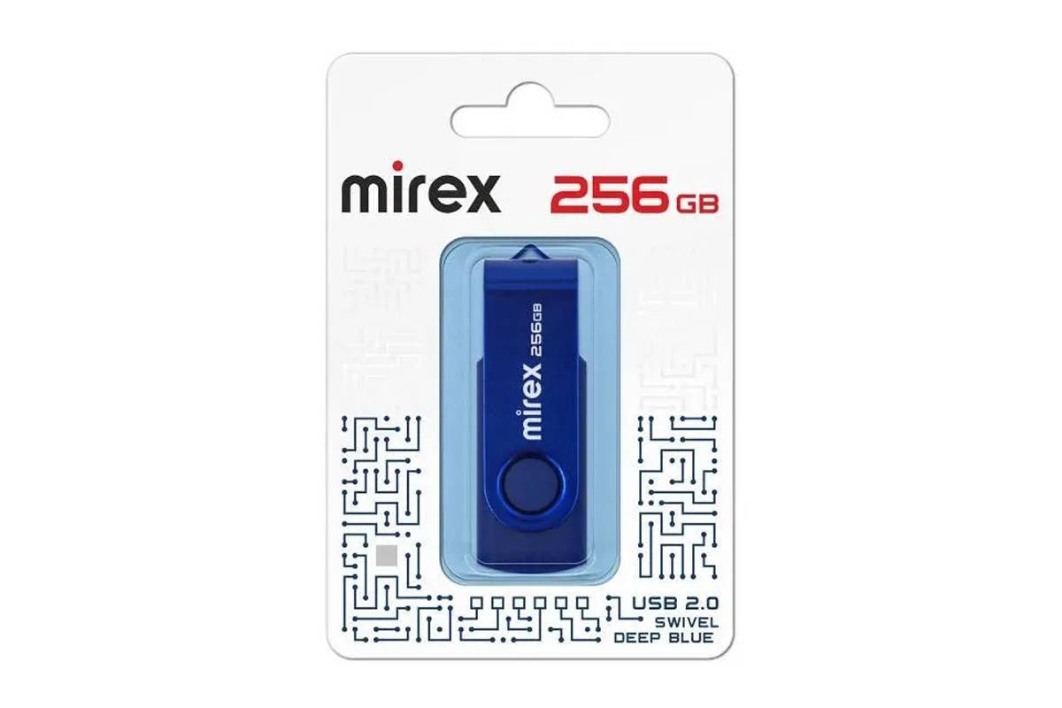 USB флэш-накопитель  256 ГБ  Mirex SWIVEL DEEP BLUE 256GB  (ecopack)