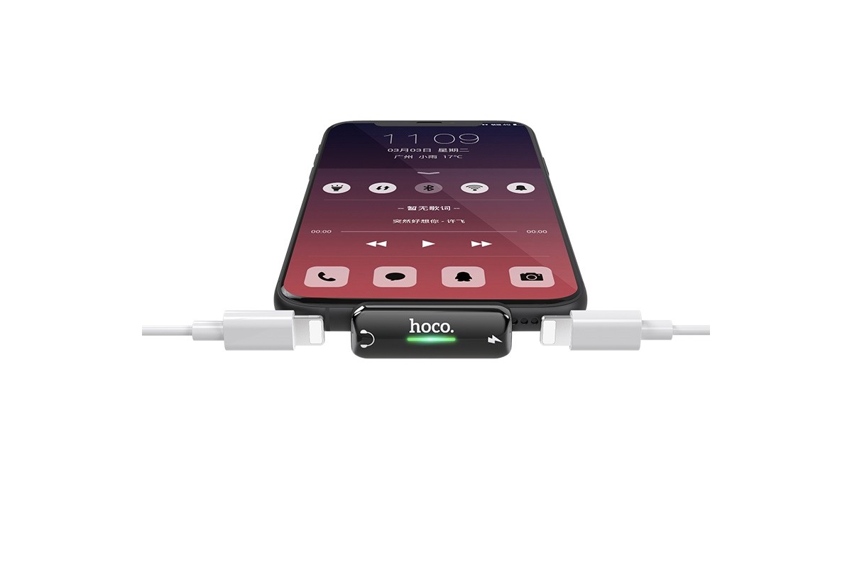 Адаптер-переходник HOCO LS27 lightning digital audio converter with charging (серый)