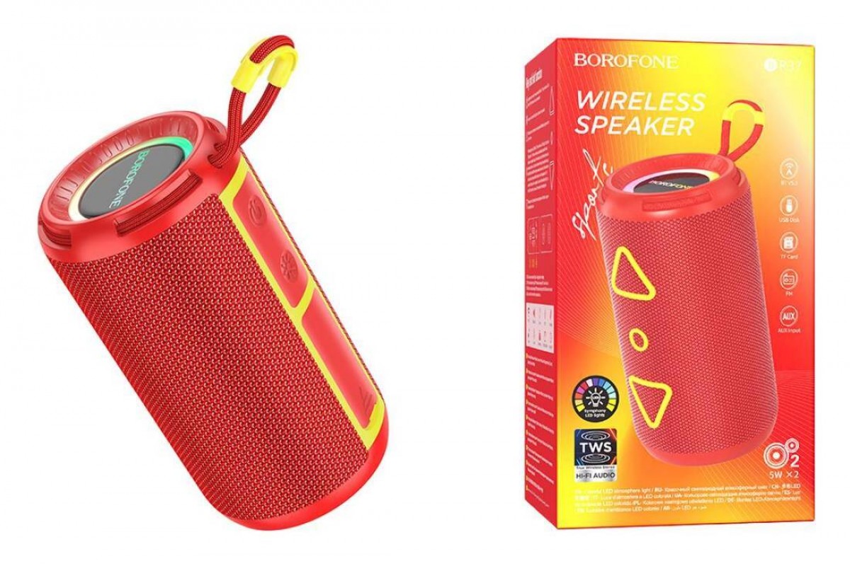 Портативная беспроводная колонка BOROFONE BR37 Noble sports (красный)