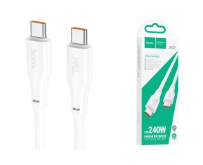 Кабель USB Type-C - USB Type-C HOCO X93 PD60W (белый) 1м