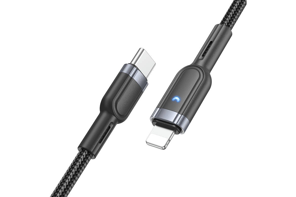 Кабель USB Type-C - Lightning HOCO U117, 3A PD20W (черный) 1м