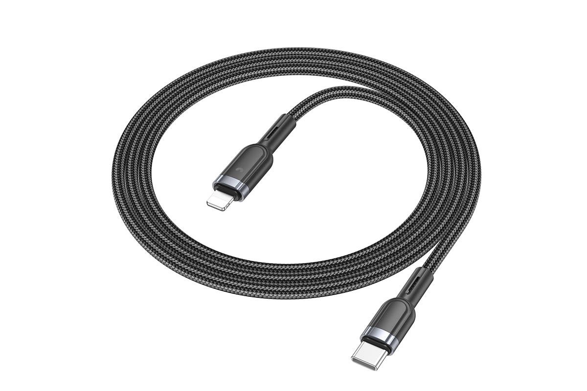 Кабель USB Type-C - Lightning HOCO U117, 3A PD20W (черный) 1м