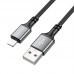 Кабель USB - Lightning BOROFONE BX83 2,4A (черный) 1м (силиконовый)