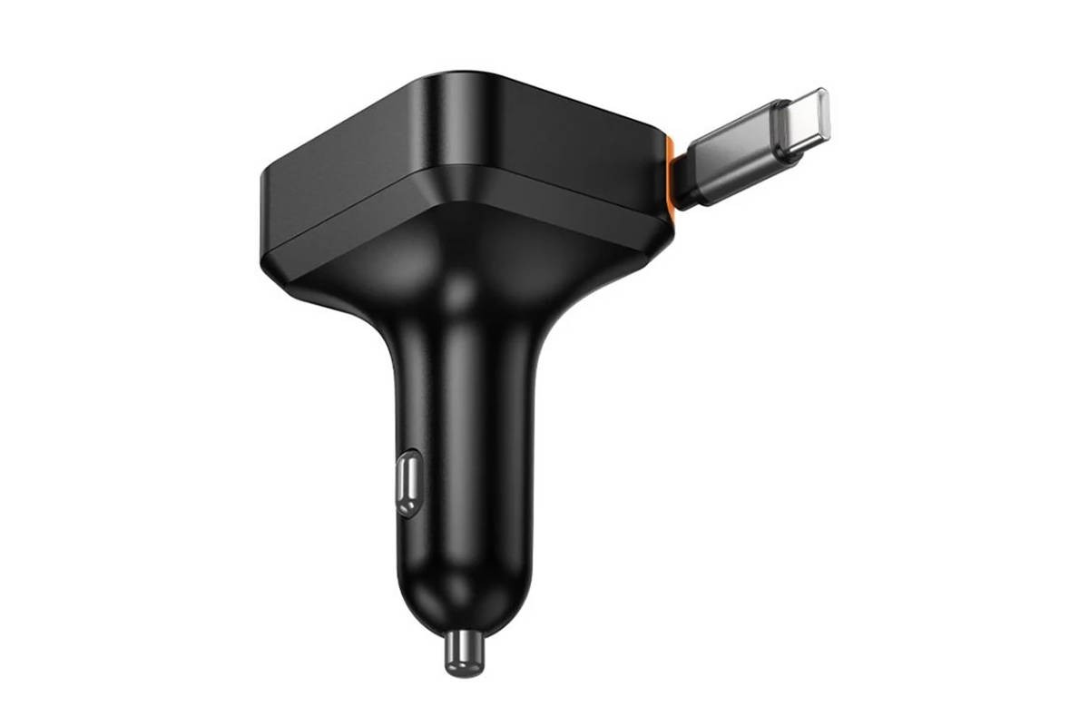 Автомобильное зарядное устройство BOROFONE NZ18 Guardian PD65W (USB - Type-C) с выдвижным кабелем Type-C (черный)