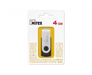 Флешка USB 2.0 Mirex SWIVEL BLACK 4GB (ecopack)