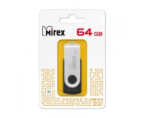 Флешка USB 2.0 Mirex SWIVEL BLACK 64GB (ecopack)