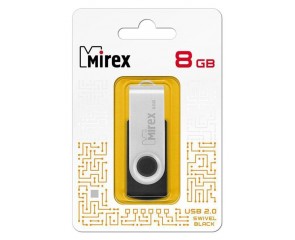Флешка USB 2.0 Mirex SWIVEL BLACK 8GB (ecopack)