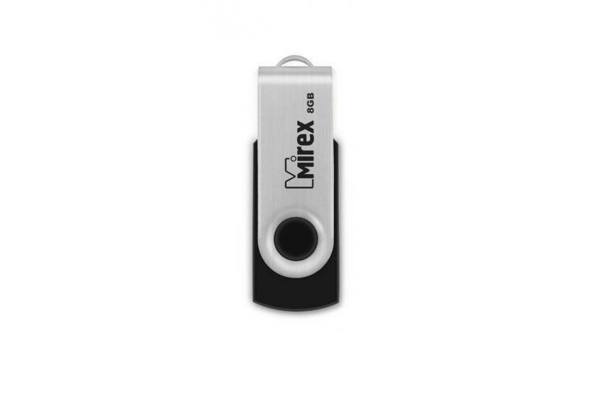 Флешка USB 2.0 Mirex SWIVEL BLACK 8GB (ecopack)