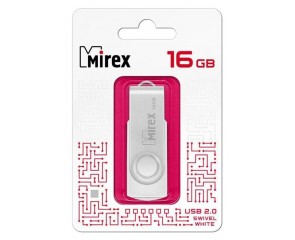 Флешка USB 2.0 Mirex SWIVEL WHITE 16GB (ecopack)