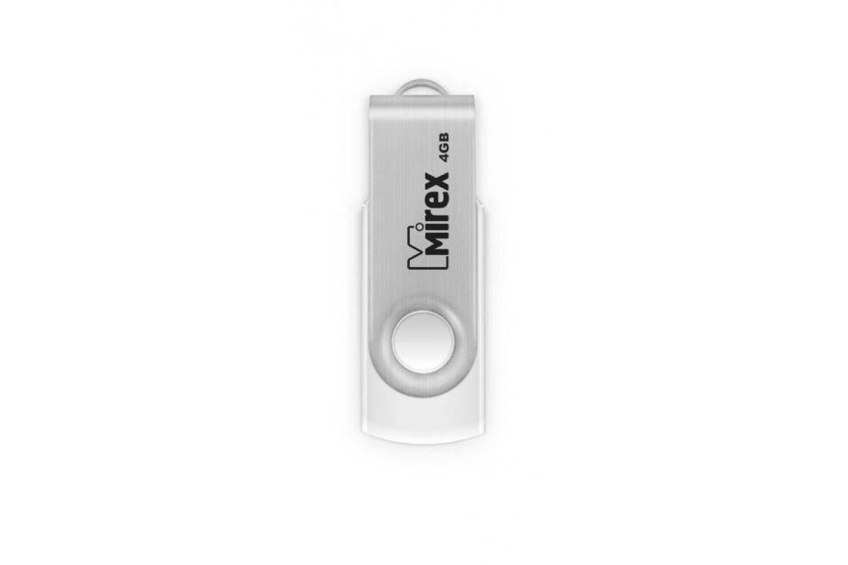 Флешка USB 2.0 Mirex SWIVEL WHITE 4GB (ecopack)