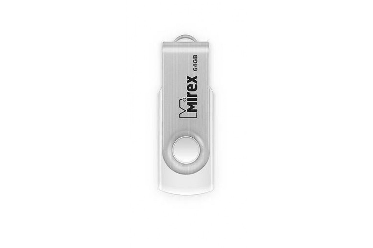 Флешка USB 2.0 Mirex SWIVEL WHITE 64GB (ecopack)